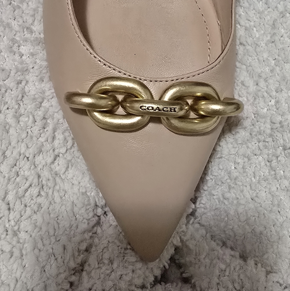 Used Coach Sadie leather slingback pump size 9.5 color: beechwood - Picture 2 of 7